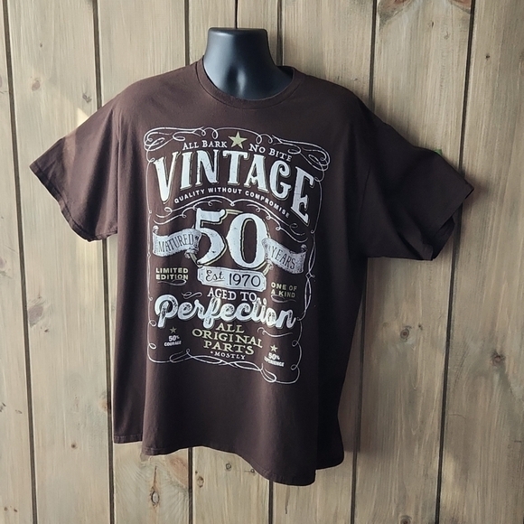 Port and Company Other - 2XL Vintage 50 years, T-shirt, fun, brown